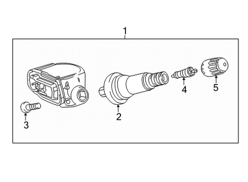 2021 Cadillac CT4 Tire Pressure Monitoring TPMS Sensor Diagram for 13538761