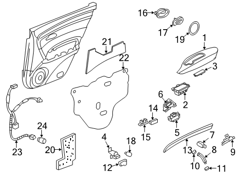 2009 Acura RL Rear Door Bracket, Pull Pocket Diagram for 83705-SJA-A30