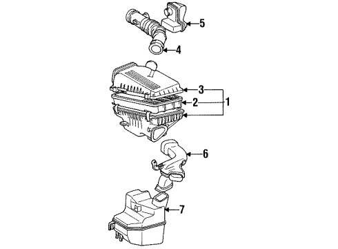 1997 Toyota Celica Filters Resonator Diagram for 17894-16060