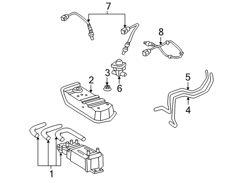 2002 Toyota MR2 Spyder Emission Components Vapor Canister Diagram for 77740-17051