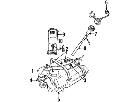 2001 Chrysler Prowler Senders Fuel Tank Diagram for 4865355AC