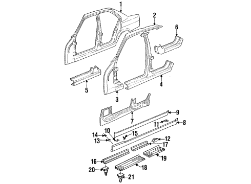 1993 BMW M5 Center Pillar & Rocker Clamping Diagram for 51711938940