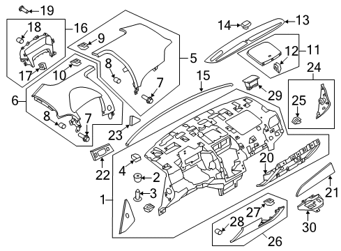 2015 Lincoln MKX Instrument Panel Lower Cover Diagram for CA1Z-7804459-AA