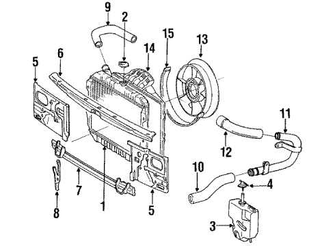 1992 Toyota 4Runner Radiator & Components, Cooling Fan Upper Shroud Diagram for 16711-65031