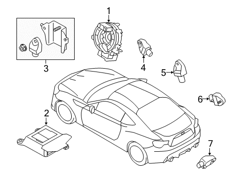 2014 Scion FR-S Air Bag Components Side Sensor Diagram for SU003-03422