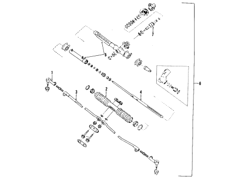 1988 Pontiac LeMans P/S Pump & Hoses, Steering Gear & Linkage Axle Assembly Diagram for 7849871