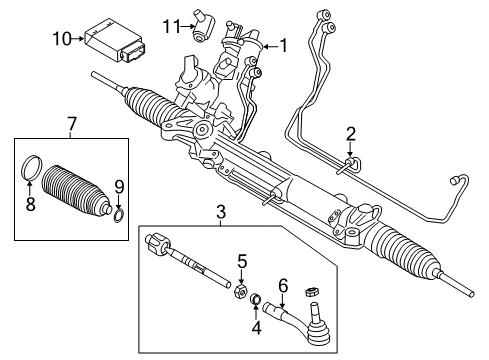 2017 BMW 650i xDrive Steering Column & Wheel, Steering Gear & Linkage Pipe Set Diagram for 32106799714