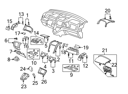 2011 Honda CR-V Cluster & Switches, Instrument Panel Knob Assy., Select *NH167L* (LEA) (GRAPHITE BLACK) Diagram for 54130-SWA-A74ZA