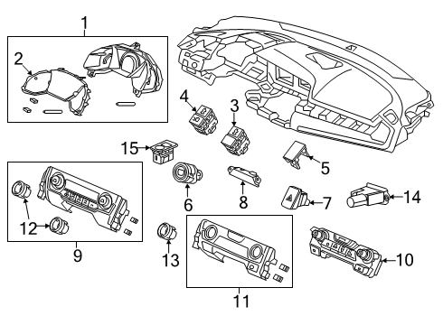 2019 Honda Civic Ignition Lock Cylinder Set, Key Diagram for 06350-TGG-C21