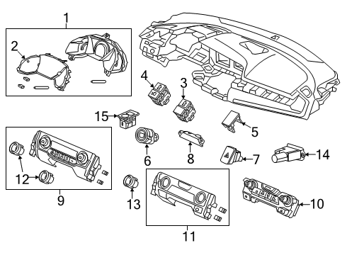 2018 Honda Civic A/C & Heater Control Units Motor Assembly, F/R Diagram for 79350-TBA-A11