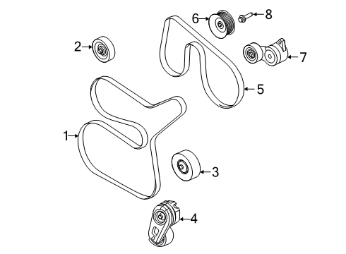 2020 Ford F-350 Super Duty Belts & Pulleys Tension Pulley Diagram for BC3Z-8678-B