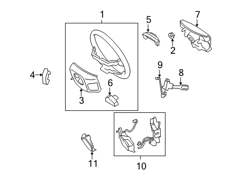 2009 Lexus LS460 Cruise Control System Switch Assy, Steering Pad, W/Modulator Diagram for 84240-50170