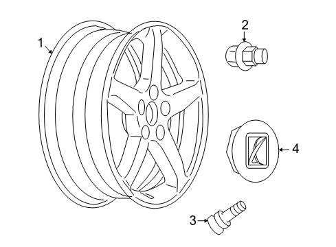 2009 Saturn Sky Wheels, Covers & Trim Wheel Kit, Aluminum Diagram for 19181777