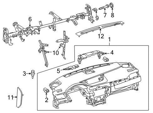 2014 Lexus ES350 Cluster & Switches, Instrument Panel Reinforce Beam Spacer Diagram for 55315-48160