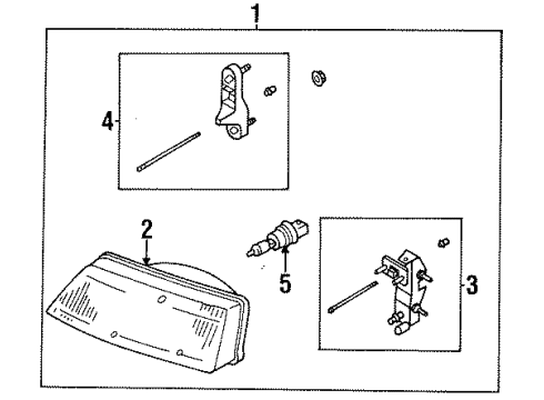 1998 Nissan 200SX Bulbs Driver Side Headlight Assembly Diagram for 26060-8Z025