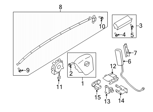 2013 Nissan Murano Air Bag Components Sensor-Air Bag Front Center Diagram for K8581-3JA0A