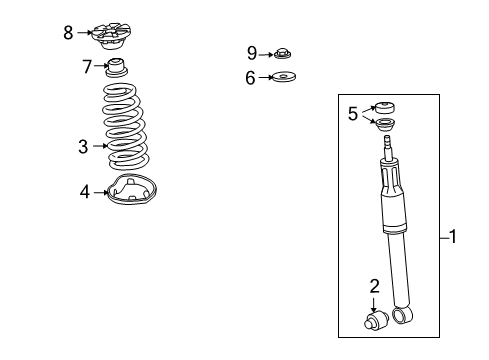 2011 Acura RDX Shocks & Components - Rear Rubber, Shock Absorber Mounting Diagram for 52631-SJK-J01