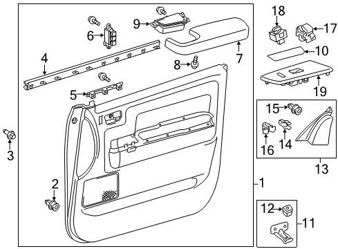 2016 Toyota Tundra Front Door Belt Weatherstrip Diagram for 68171-0C030