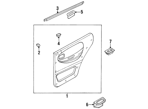 1998 Kia Sportage Rear Door WEATHERSTRIP-Glass In RH Diagram for 0K01872820B