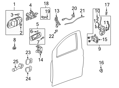 2004 Honda Odyssey Front Door Handle Assembly, Left Front Door (Outer) (Sage Brush Pearl) Diagram for 72180-S0X-A13ZQ