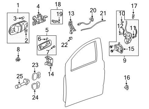 2004 Honda Odyssey Front Door Regulator, Left Front Diagram for 72250-S0X-A52