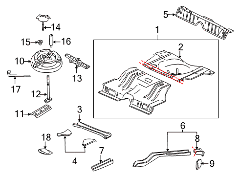 2002 Chevrolet Monte Carlo Rear Body - Floor & Rails Jack Asm Diagram for 10305563