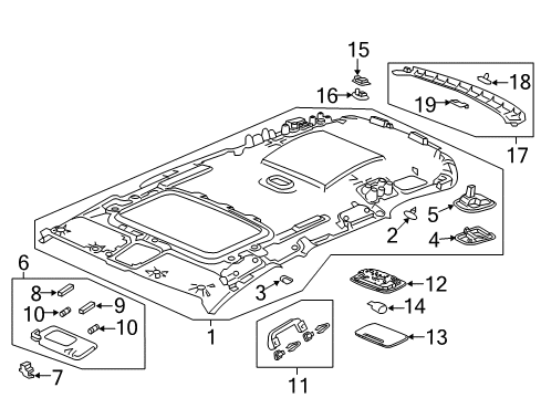 2022 Honda CR-V Interior Trim - Roof Lens Diagram for 83232-TVA-A01