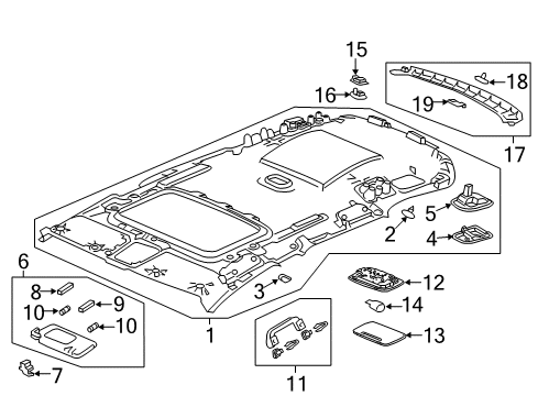 2018 Honda CR-V Interior Trim - Roof Clip, Roof (7Mm) (Deep Black) Diagram for 90671-S0D-003YU