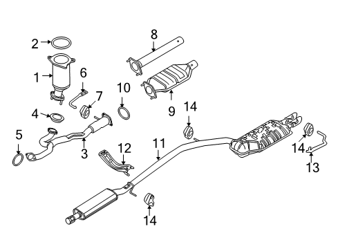 2008 Ford Taurus X Exhaust Components Front Pipe Diagram for 8A4Z-5G274-B