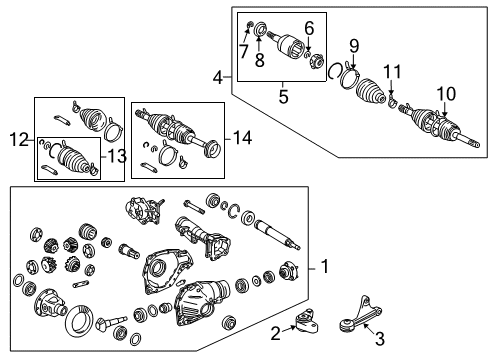 2010 Lexus LX570 Carrier & Front Axles Ring, Shaft Snap (For Front Drive Inner Shaft Inner) Diagram for 43425-60030