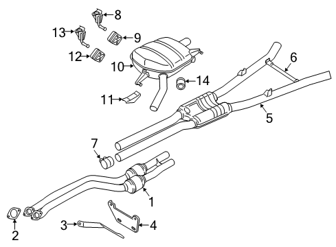 2011 BMW 740i Exhaust Components Catalytic Converter Close To Engine Diagram for 18307594012