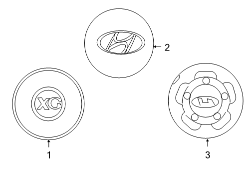 2004 Hyundai XG350 Wheel Covers & Trim Wheel Hub Cap Assembly Diagram for 52960-39625