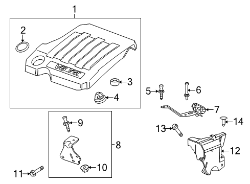 2012 Buick LaCrosse Engine Appearance Cover Engine Cover Diagram for 12649788