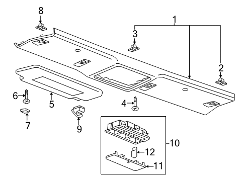 2017 Buick Cascada Interior Trim - Roof Sunvisor Cover Diagram for 13431019