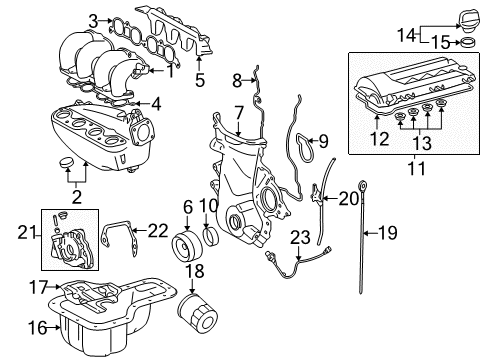 2003 Toyota Matrix Powertrain Control Oil Pump Gasket Diagram for 15193-88600