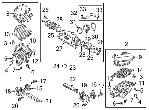 2018 Genesis G90 Air Intake Cleaner Assembly-Air, RH Diagram for 28122-B1000