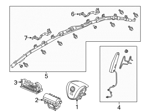 2018 Acura RLX Air Bag Components Bracket Set, Left Rear Grab Rail Diagram for 83298-TY2-A80