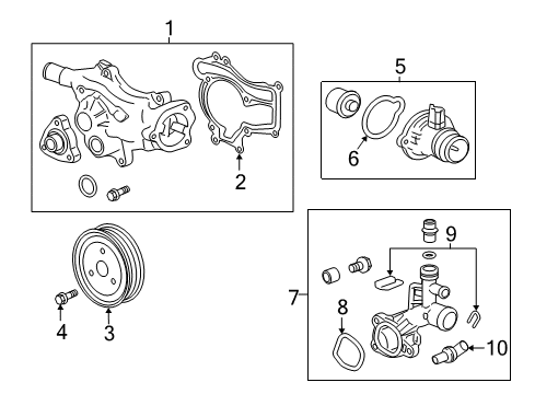 2016 Chevrolet Trax Powertrain Control Water Outlet Retainer Diagram for 55555982