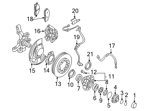 1997 Infiniti QX4 Anti-Lock Brakes Module Assy Diagram for 47850-1W312