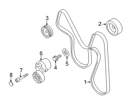 2019 Toyota 86 Belts & Pulleys Serpentine Idler Pulley Diagram for SU003-00501