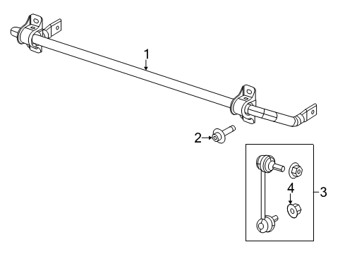 2022 Jeep Cherokee Stabilizer Bar & Components - Rear Bar-Rear Suspension Diagram for 68366007AB