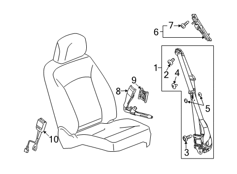 2012 Buick LaCrosse Seat Belt Pretensioner Diagram for 19258017
