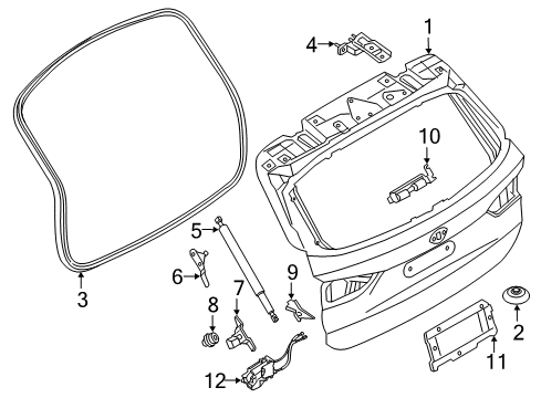 2021 BMW X1 Gate & Hardware Spring Support Left Diagram for 51217481805