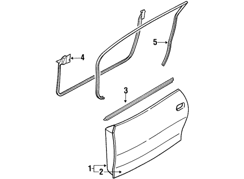 1997 Dodge Avenger Door & Components Strip Front Door Diagram for MR760376