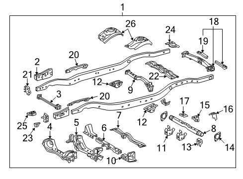 2010 Lexus LX570 Frame & Components Hook Sub-Assembly, Rear Diagram for 51095-60020