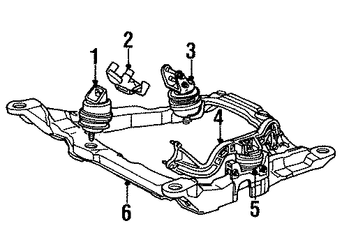 1999 Lincoln Continental Engine & Trans Mounting Insulator Bracket Diagram for F5OY6037A