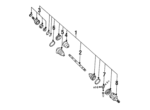 1994 Chevrolet Cavalier Axle Shaft - Front Axle Shaft Diagram for 7846275