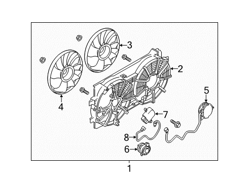 2012 Nissan Leaf Cooling System, Radiator, Water Pump, Cooling Fan Harness-Sub Diagram for 92695-3NA0A