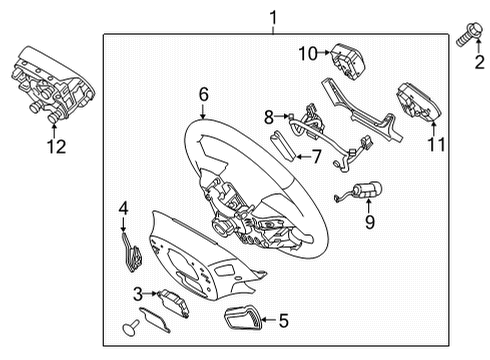 2017 Genesis G80 Cruise Control System Steering Switch Assembly, Left Diagram for 96700-B1000-4X