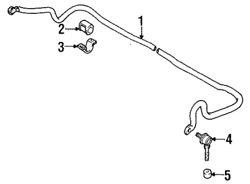 1997 Geo Metro Stabilizer Bar & Components - Front Bracket, Front Stabilizer Shaft Diagram for 30015679